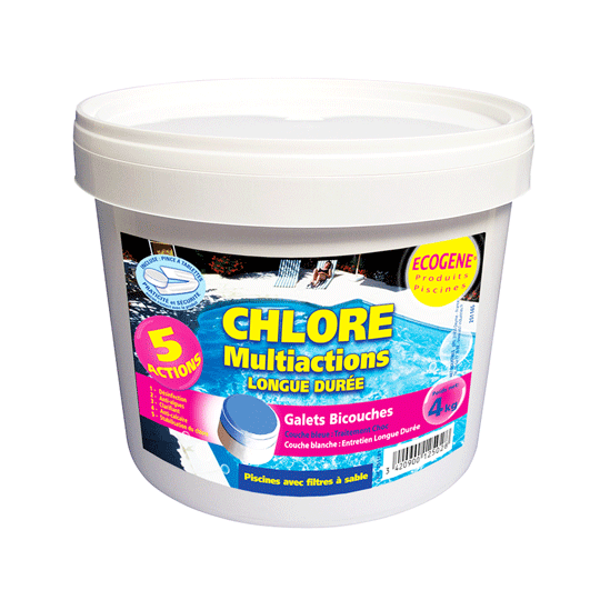 Galets chlore multifonctions double couche 250g