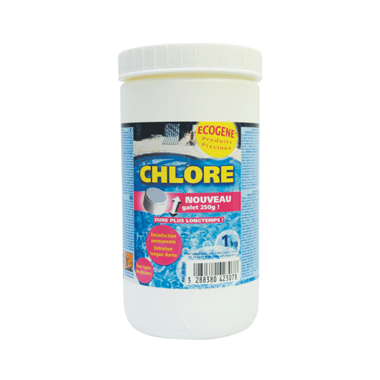 Galets chlore lent 250g pour piscine et spa