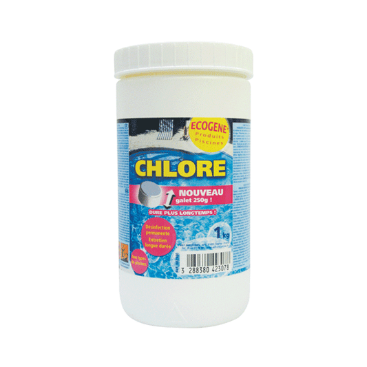 Galets chlore lent 250g pour piscine et spa