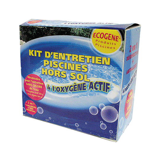 Kit d'entretien piscines hors sol à l'oxygène actif