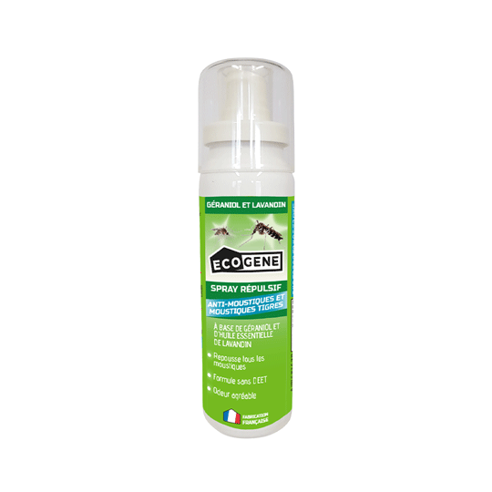 Spray répulsif anti-moustiques au géraniol et lavandin