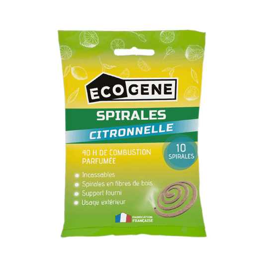 Spirales à la citronnelle anti moustiques Ecogene
