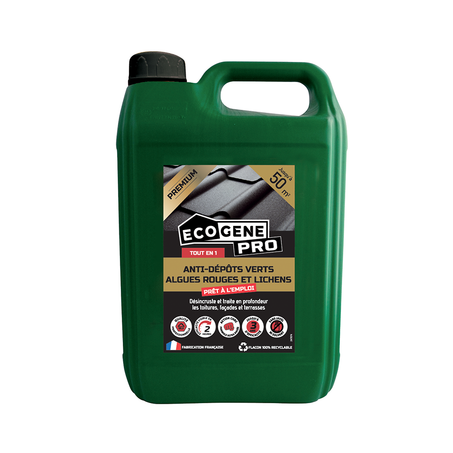 Produit traitement toiture anti dépôts verts 50 m2  Ecogene pro