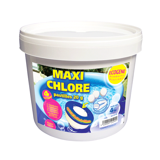 Maxi chlore lent multi-actions pastilles 20 g spécial boîte à chlore